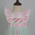 boutique embroidery pink check baby girl dress